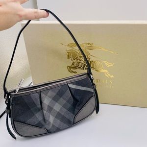 EUC Burberry Dark London Check Small Aston Bag